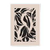 Abstract Leaves Photographic Print, Minimalist Art, Black and Beige Botanical Wall Decor, Trendy Home Art, Modern Print, Gallery Wall Art - Tawshia